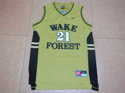 Maillot De Basket NCAA Wake Forest University Tim Duncan 23 Jaune